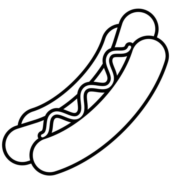 Kolorowanka Narysuj Hot Dog bezpłatny wydruku