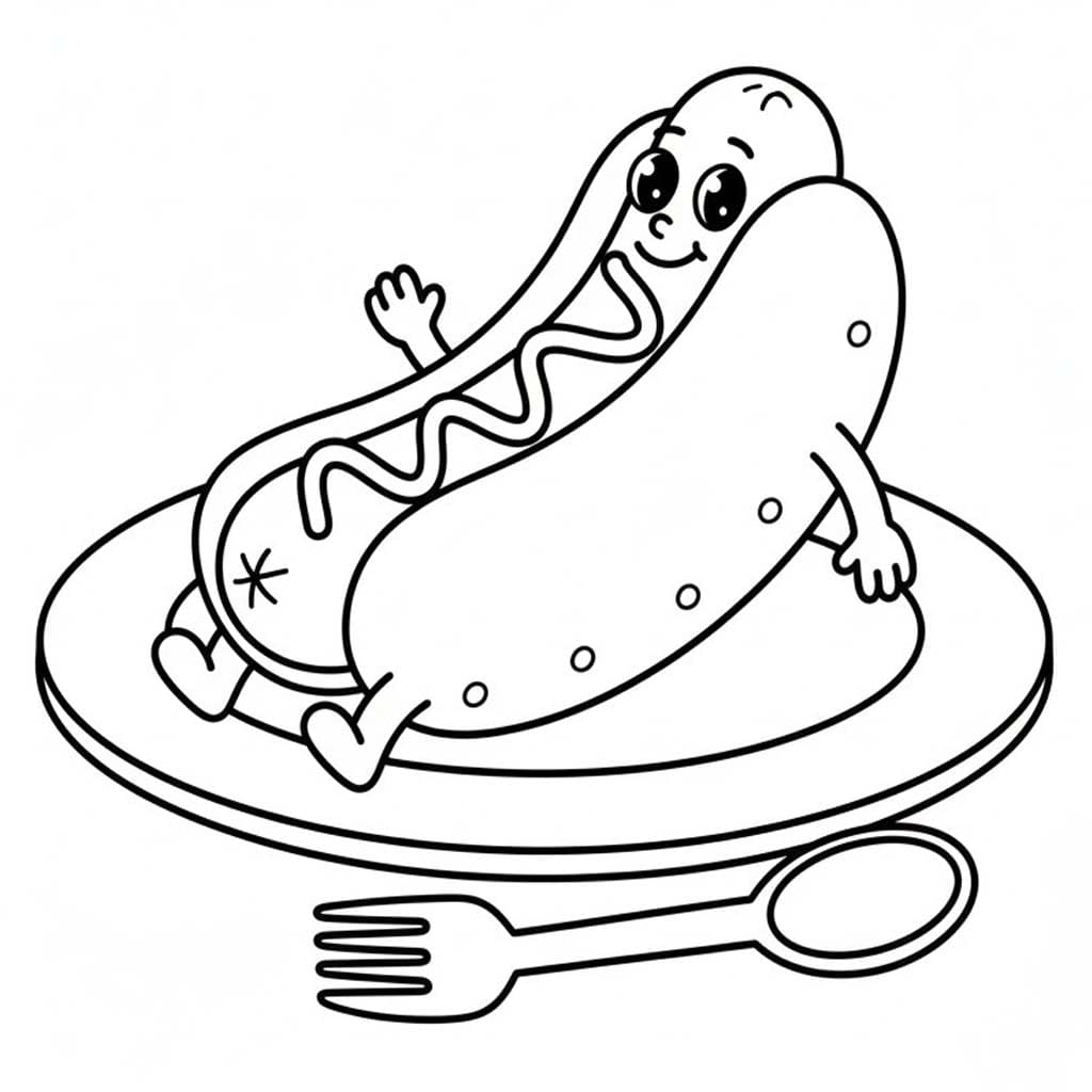 Kolorowanka Narysuj Hot Dog bezpłatny