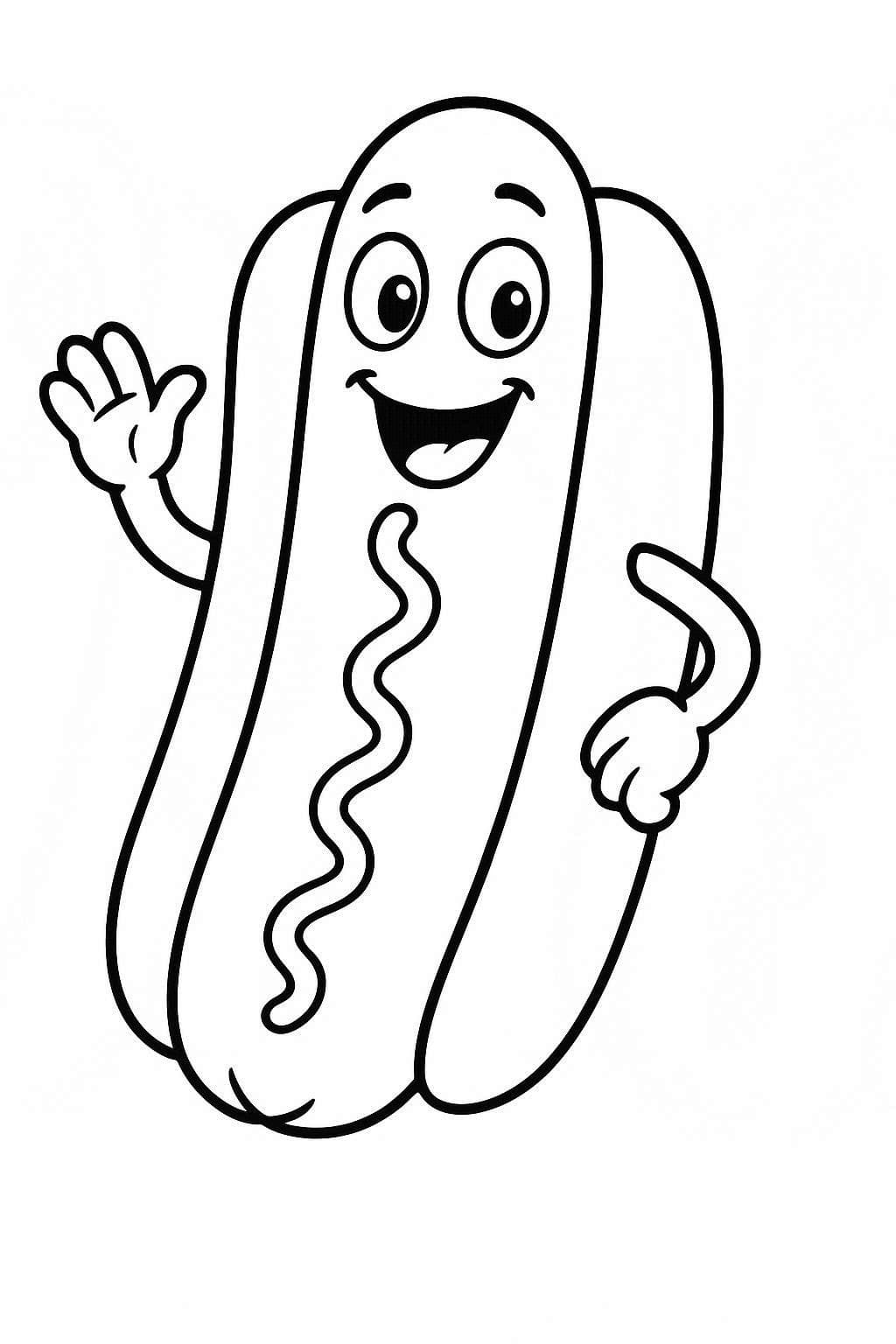 Kolorowanka Narysuj Hot Dog podstawowy