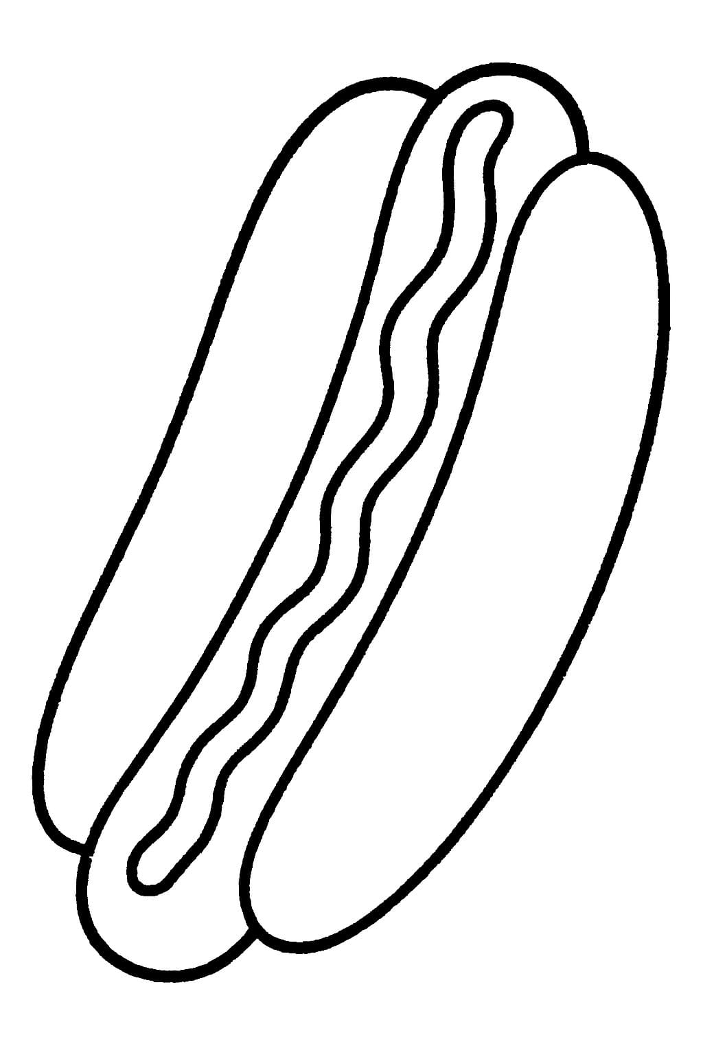Kolorowanka Narysuj Hot Dog prosty