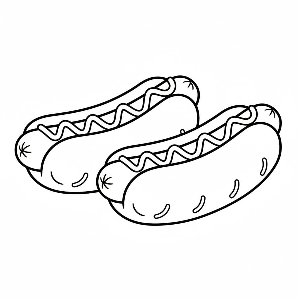 Kolorowanka Narysuj Hot Dog wydruku łatwy