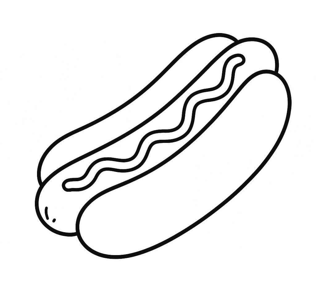 Kolorowanka Narysuj Hot Dog wydruku prosty
