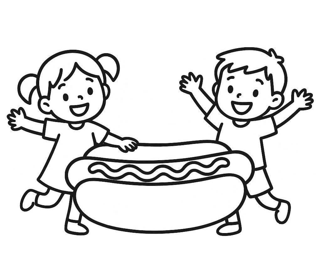 Kolorowanka Narysuj Hot Dog