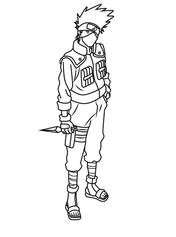Kolorowanka Narysuj Kakashi Hatake dla dzieci