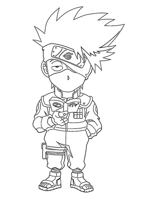 Kolorowanka Narysuj Kakashi Hatake podstawowy