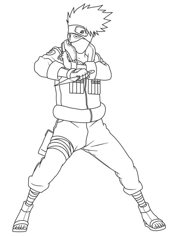 Kolorowanka Narysuj Kakashi Hatake prosty