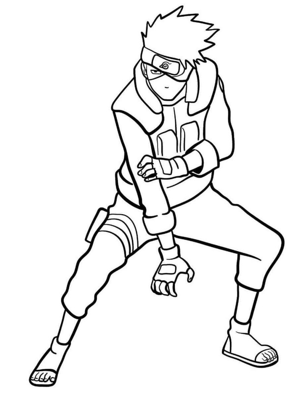 Kolorowanka Narysuj Kakashi Hatake wydruku dla dzieci
