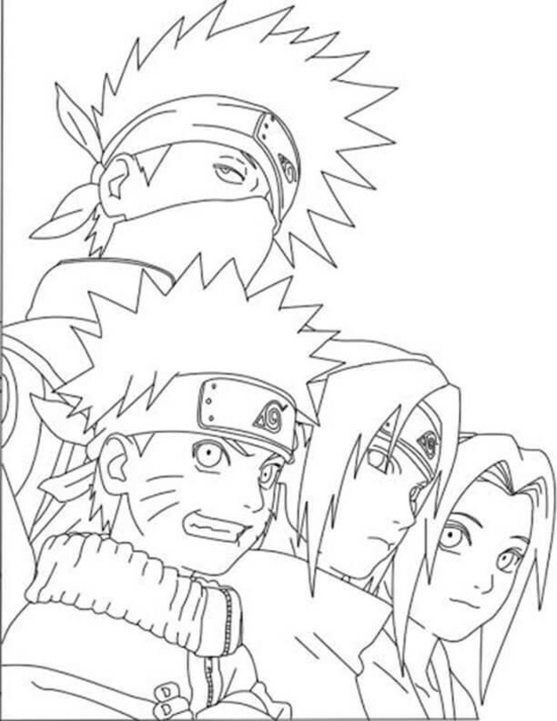 Kolorowanka Narysuj Kakashi Hatake wydruku podstawowy