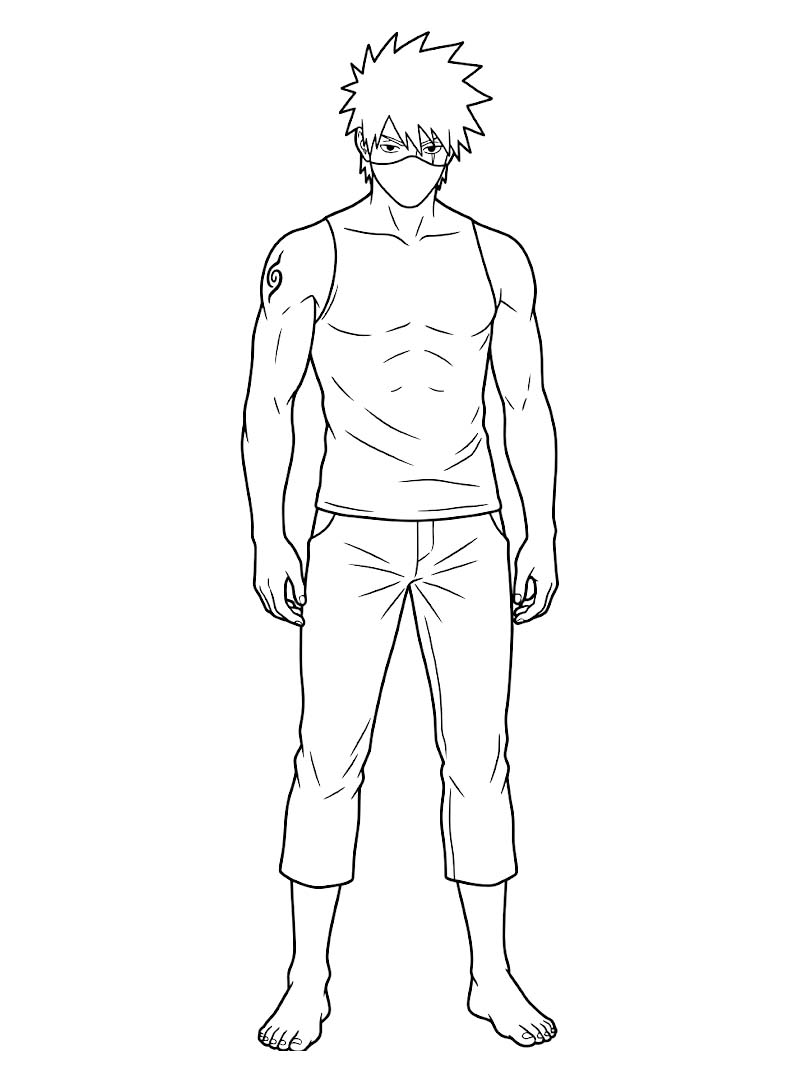 Kolorowanka Narysuj Kakashi Hatake