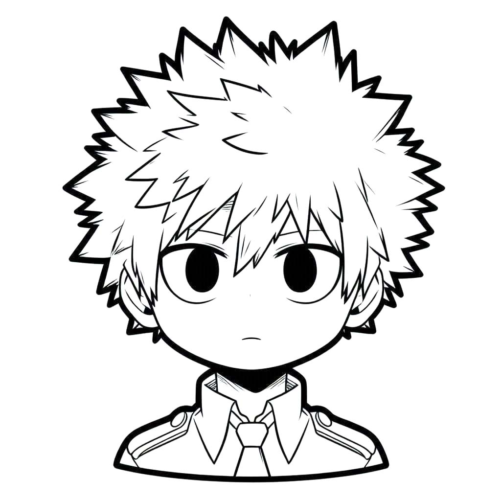 Kolorowanka Narysuj Katsuki Bakugo bezpłatny łatwy