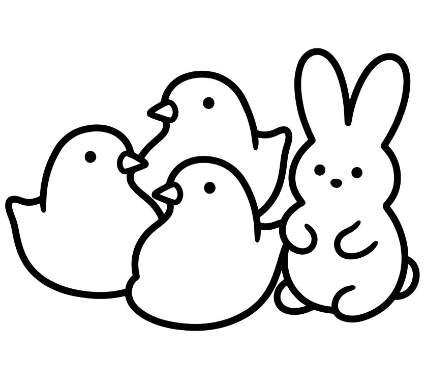 Kolorowanka Narysuj Marshmallow Peeps bezpłatny dla dzieci