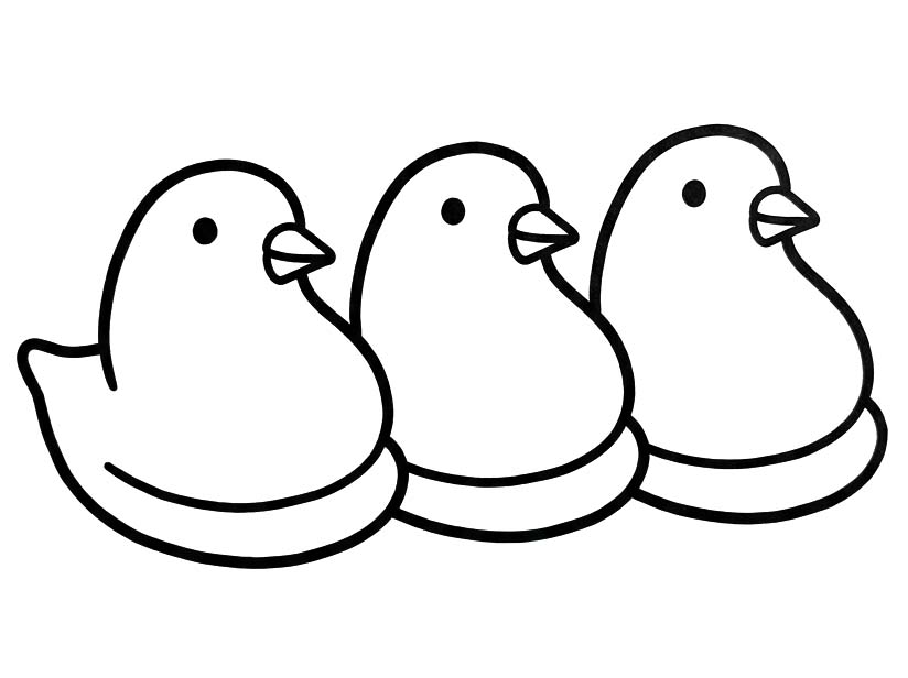 Kolorowanka Narysuj Marshmallow Peeps bezpłatny wydruku łatwy
