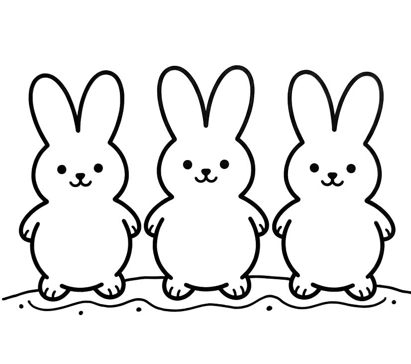 Kolorowanka Narysuj Marshmallow Peeps bezpłatny wydruku prosty