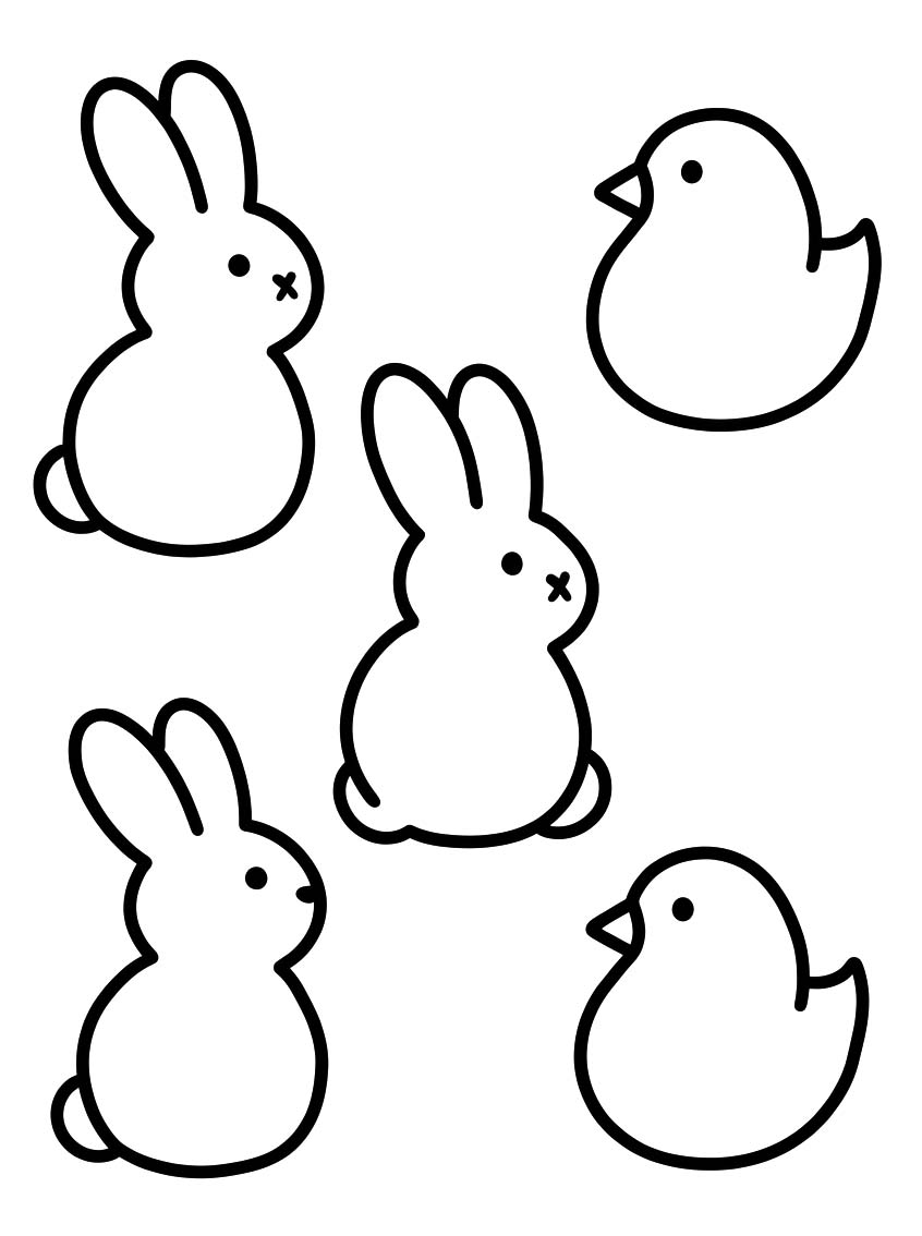 Kolorowanka Narysuj Marshmallow Peeps bezpłatny wydruku
