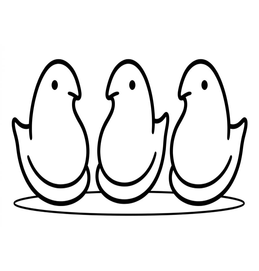Kolorowanka Narysuj Marshmallow Peeps dla dzieci