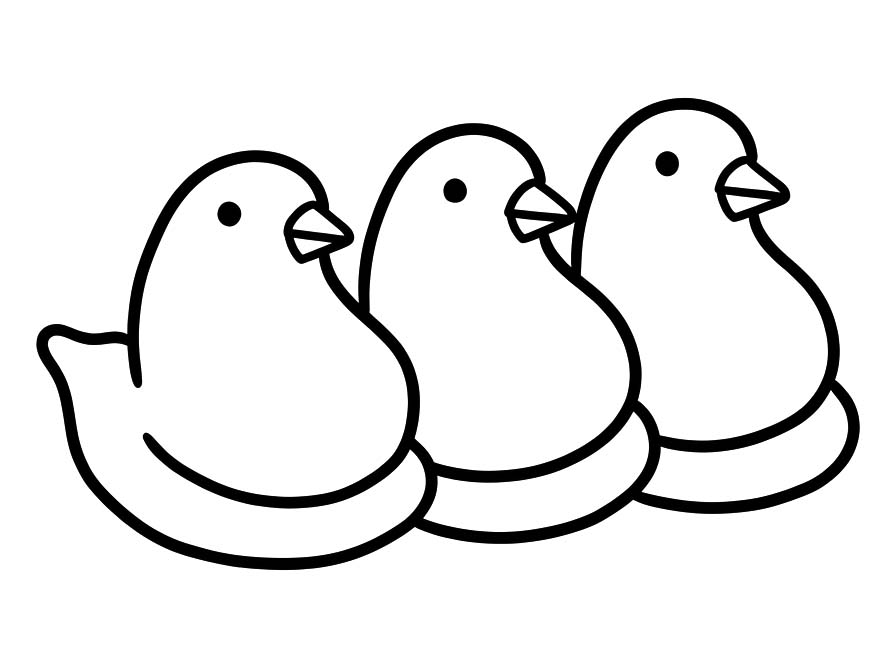 Kolorowanka Narysuj Marshmallow Peeps łatwy