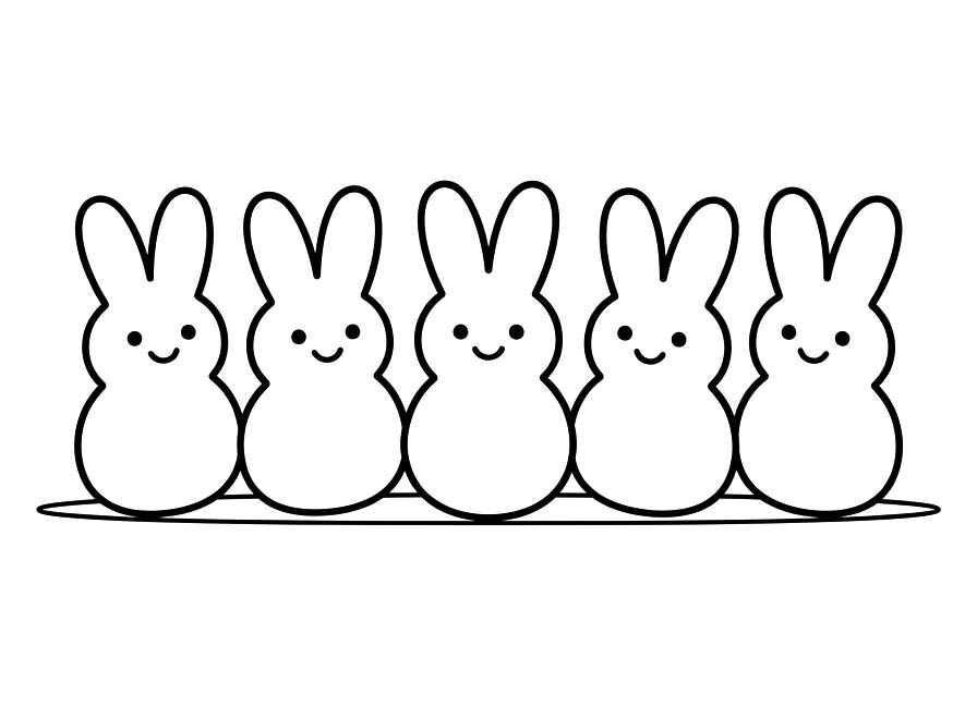 Kolorowanka Narysuj Marshmallow Peeps podstawowy