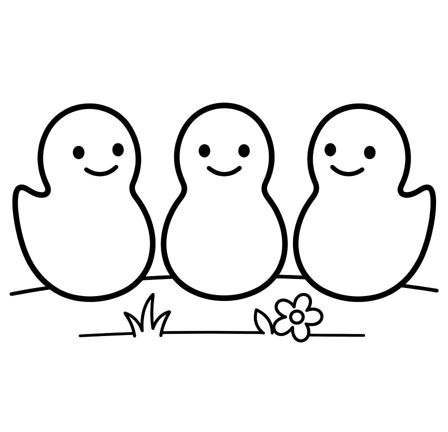 Kolorowanka Narysuj Marshmallow Peeps wydruku dla dzieci
