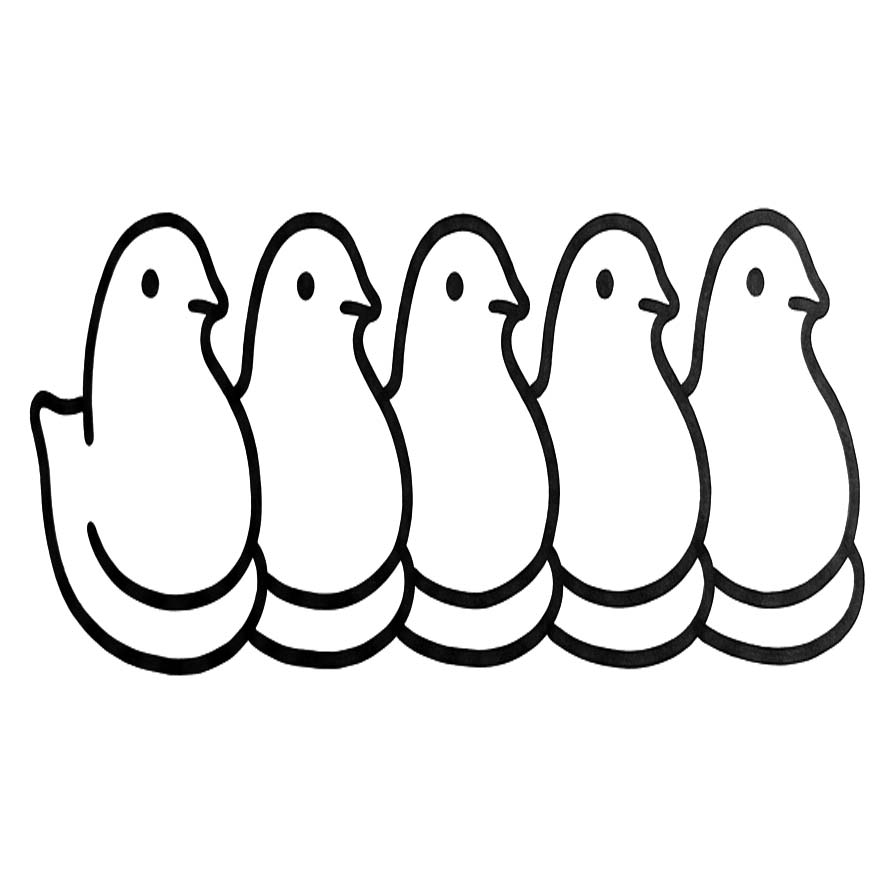 Kolorowanka Narysuj Marshmallow Peeps wydruku podstawowy
