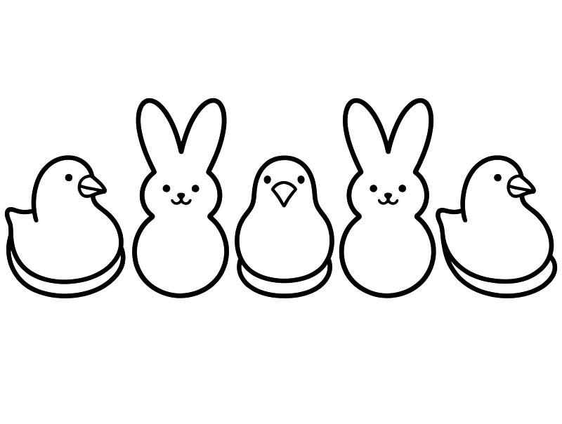 Kolorowanka Narysuj Marshmallow Peeps wydruku