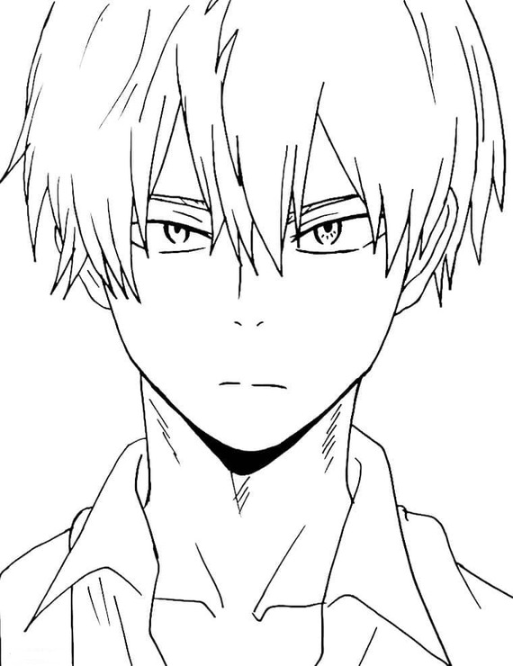 Kolorowanka Narysuj Shoto Todoroki prosty