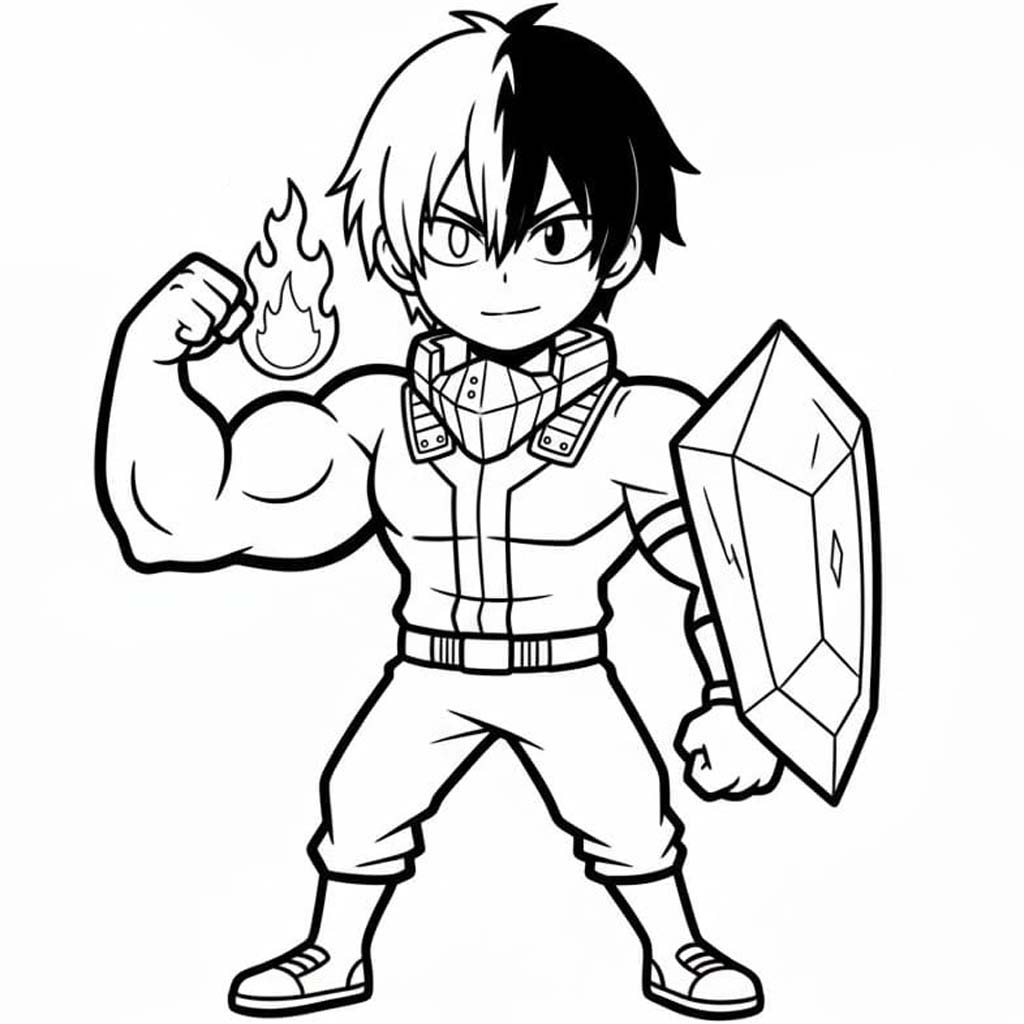 Kolorowanka Narysuj Shoto Todoroki
