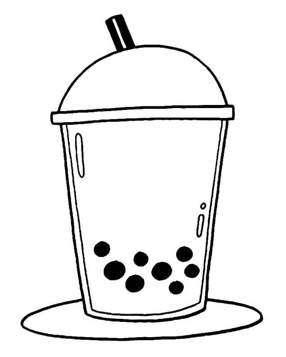 Kolorowanka Obraz Bubble Tea bezpłatny wydruku