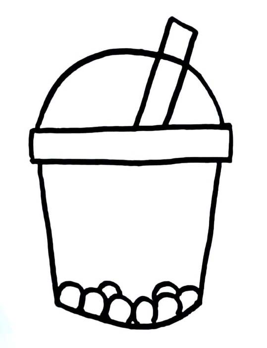 Kolorowanka Obraz Bubble Tea bezpłatny