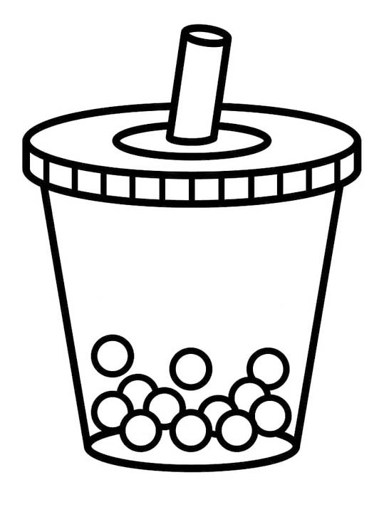 Kolorowanka Obraz Bubble Tea wydruku