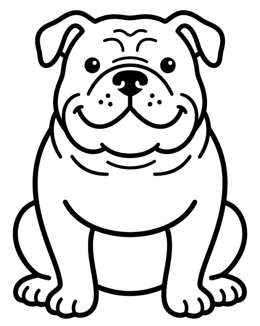 Kolorowanka Obraz Buldog wydruku