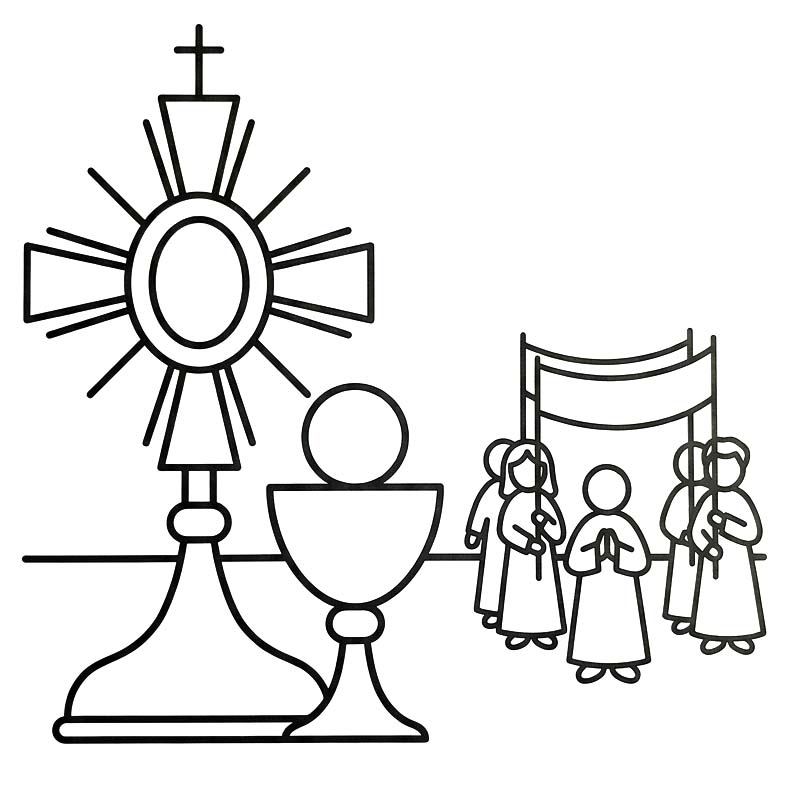 Kolorowanka Obraz Corpus Christi bezpłatny wydruku