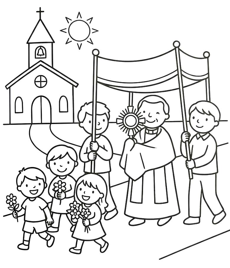 Kolorowanka Obraz Corpus Christi bezpłatny