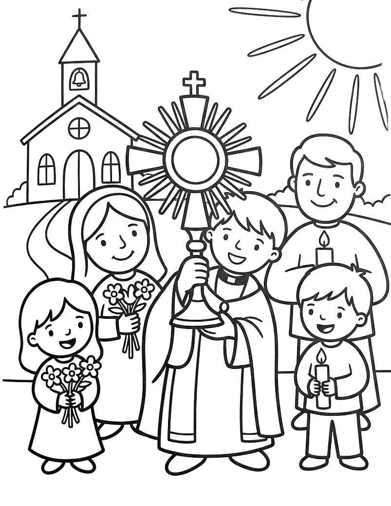 Kolorowanka Obraz Corpus Christi wydruku