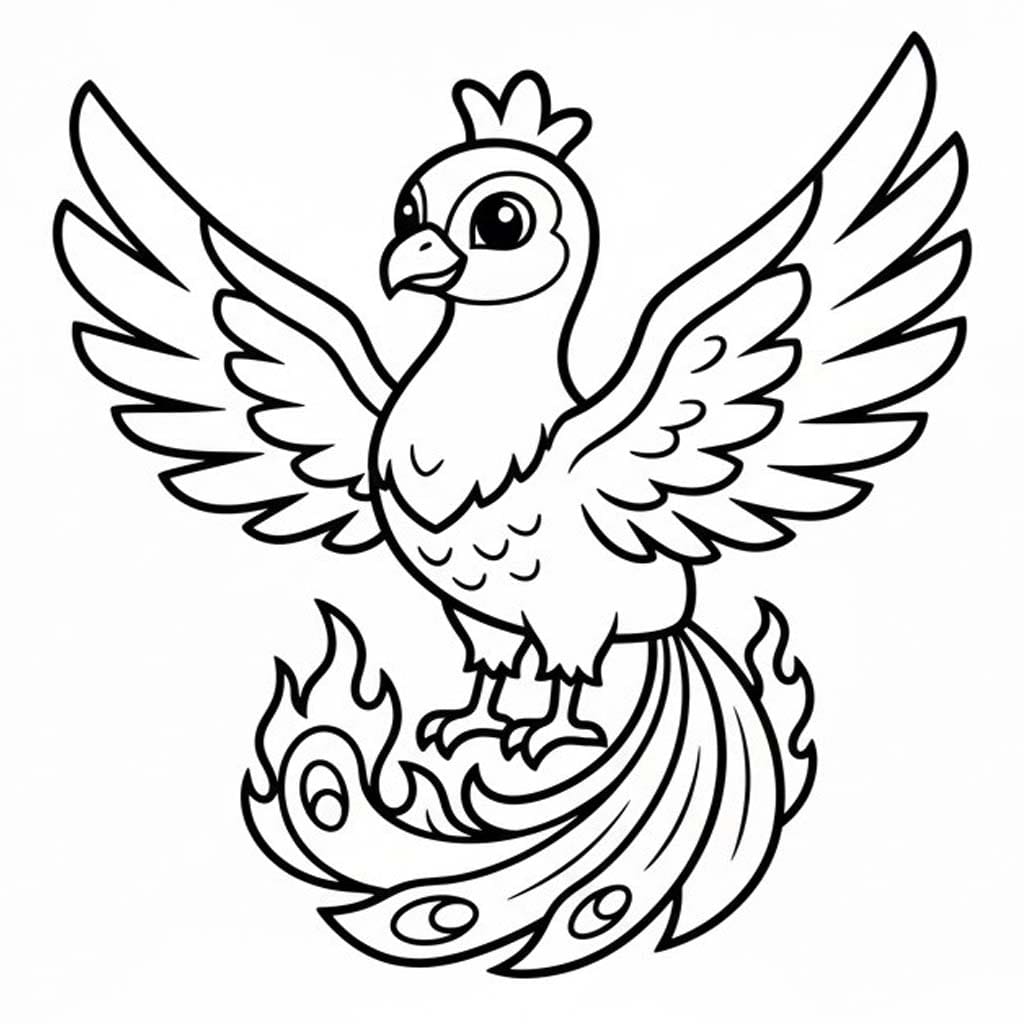 Kolorowanka Obraz Feniks bezpłatny wydruku