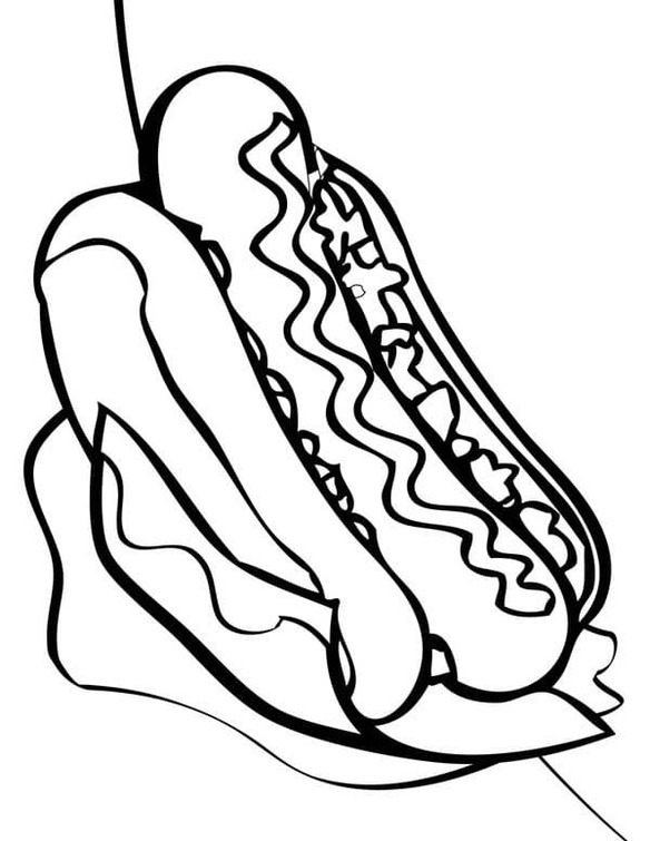 Kolorowanka Obraz Hot Dog bezpłatny wydruku