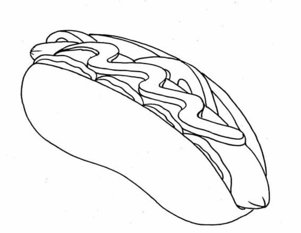 Kolorowanka Obraz Hot Dog bezpłatny