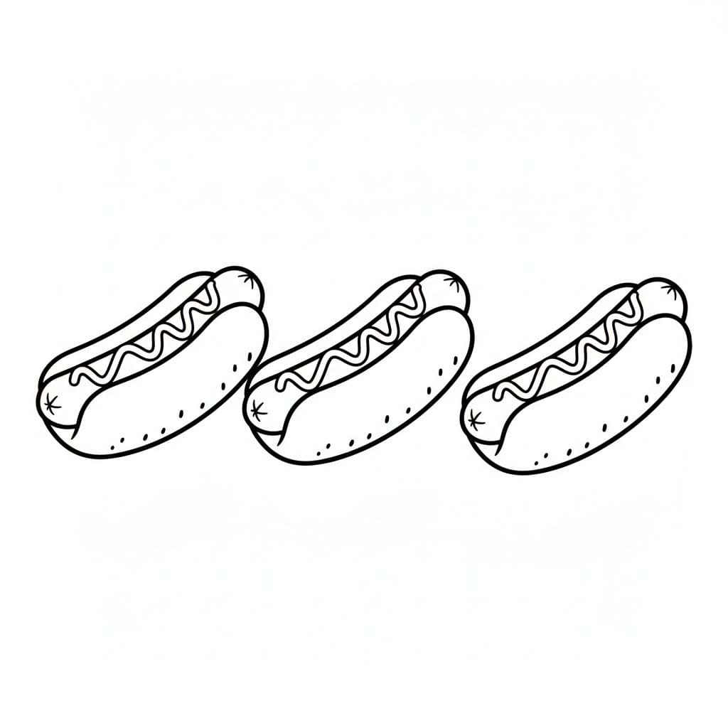 Kolorowanka Obraz Hot Dog wydruku