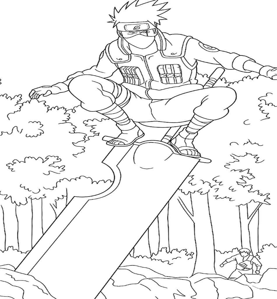 Kolorowanka Obraz Kakashi Hatake do druku