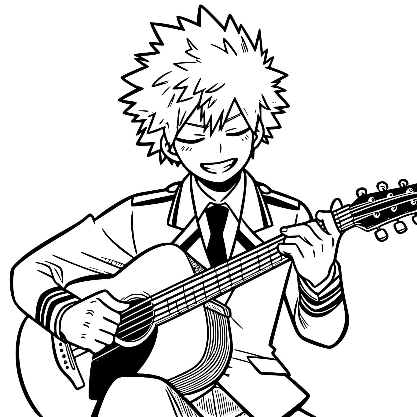 Kolorowanka Obraz Katsuki Bakugo wydruku