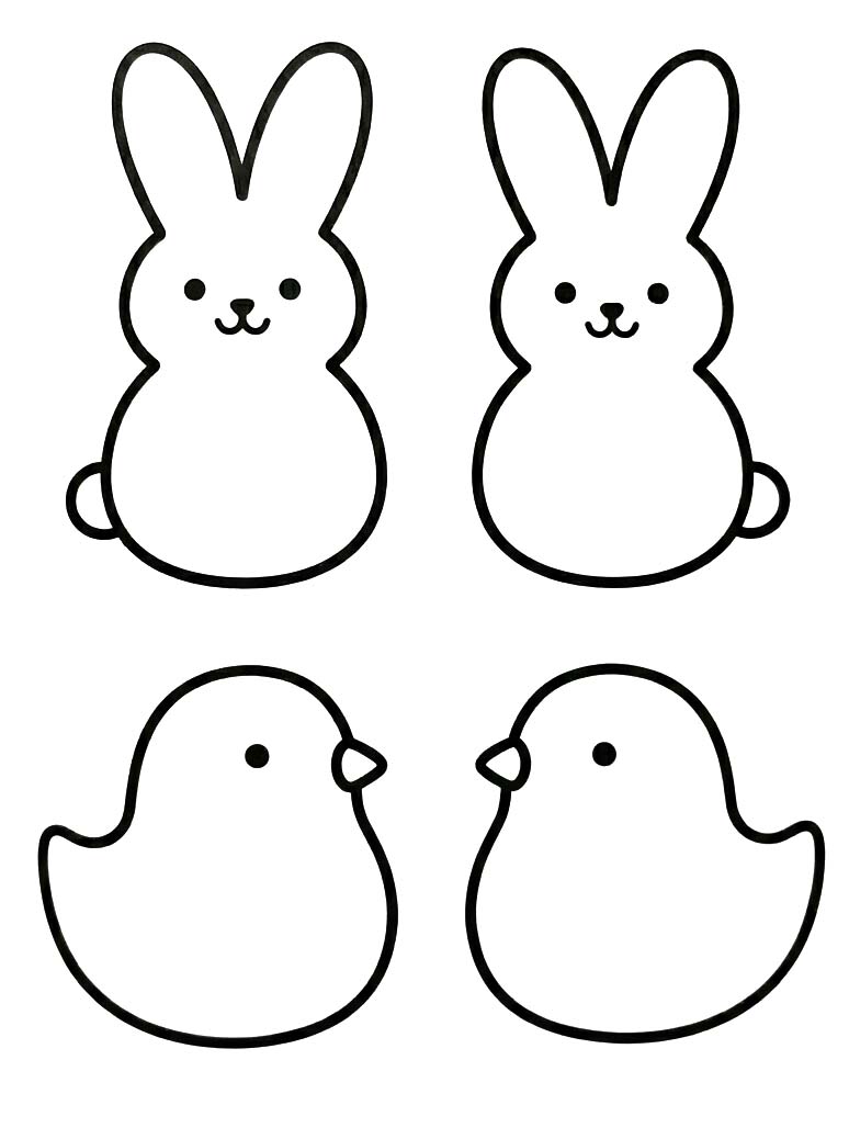 Kolorowanka Obraz Marshmallow Peeps bezpłatny