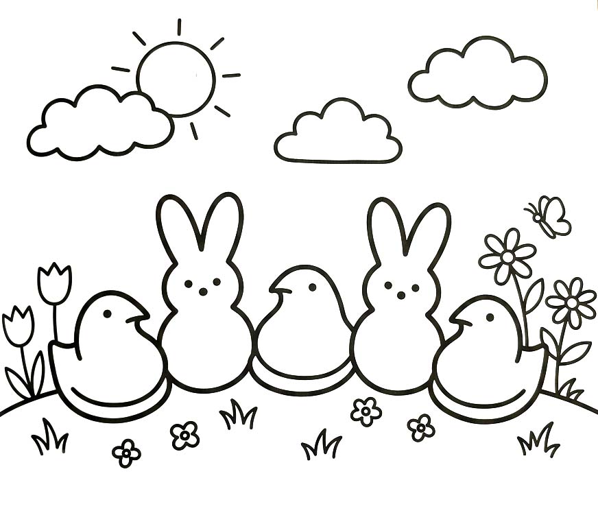 Kolorowanka Obraz Marshmallow Peeps do druku