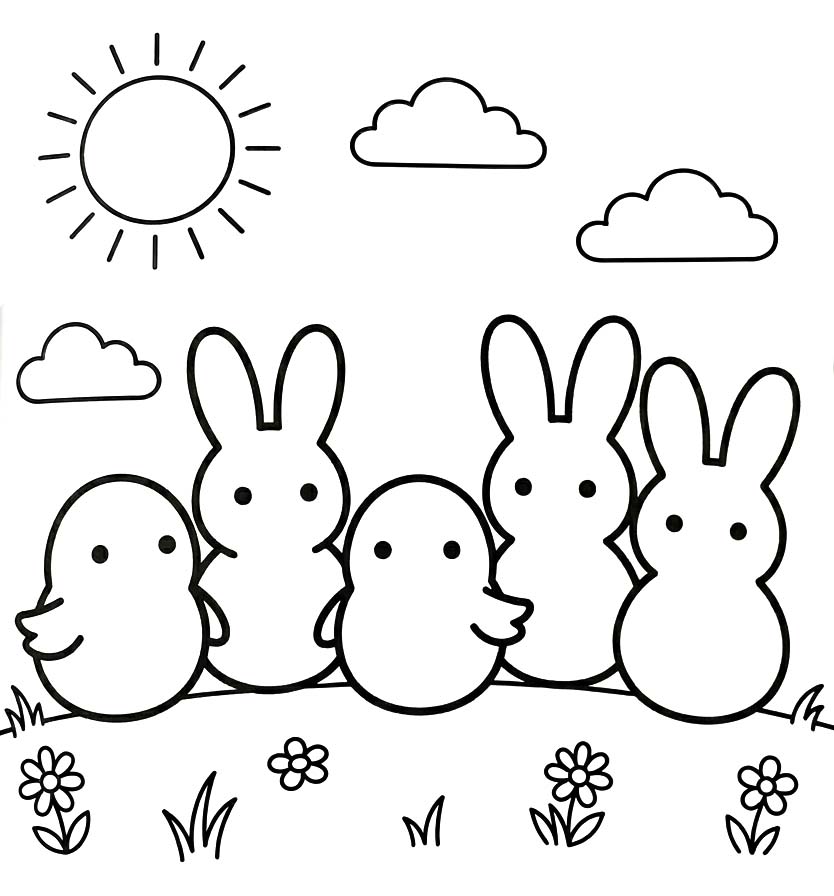 Kolorowanka Obraz Marshmallow Peeps wydruku
