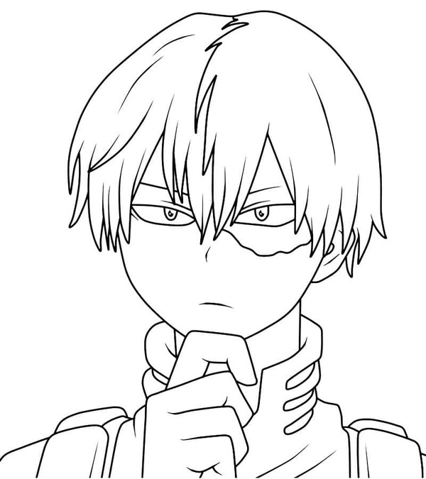 Kolorowanka Shoto Todoroki wydruku podstawowy
