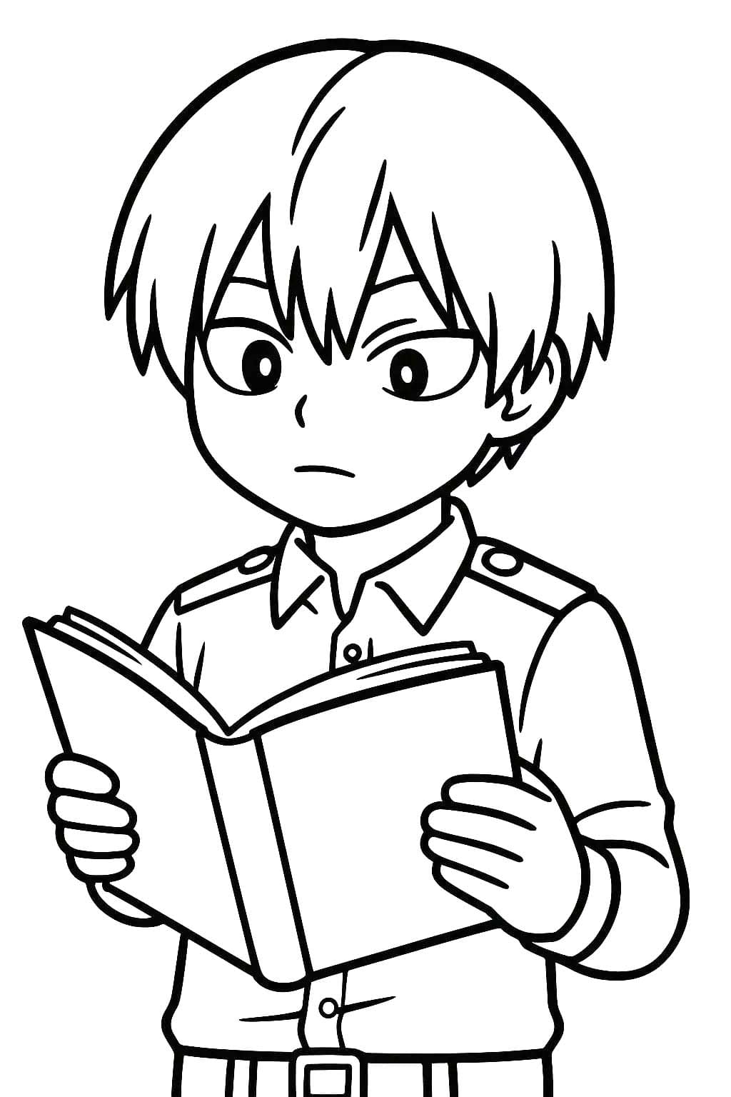 Kolorowanka Shoto Todoroki wydruku prosty