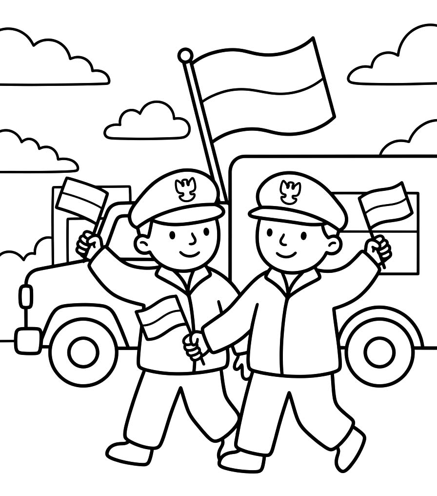 Kolorowanka Święto Wojska Polskiego wydruku