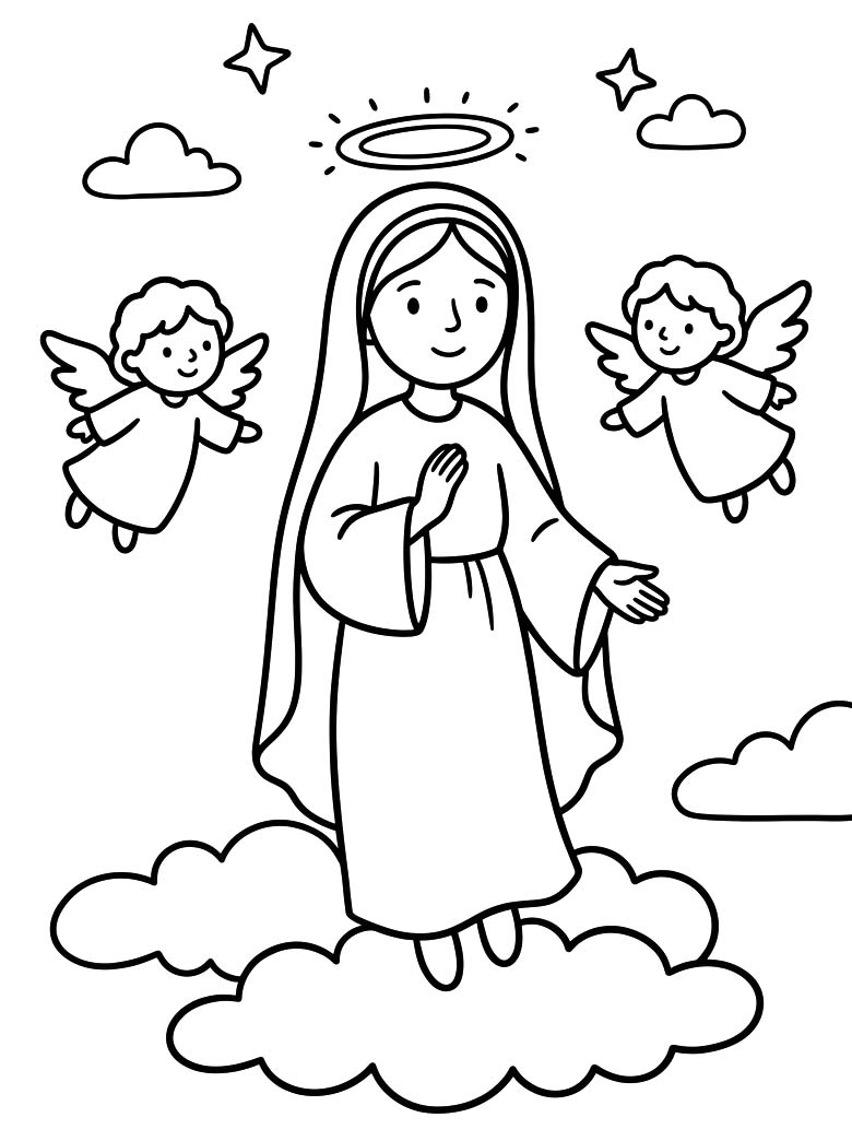 Kolorowanki Wniebowzięcie Najświętszej Maryi Panny
