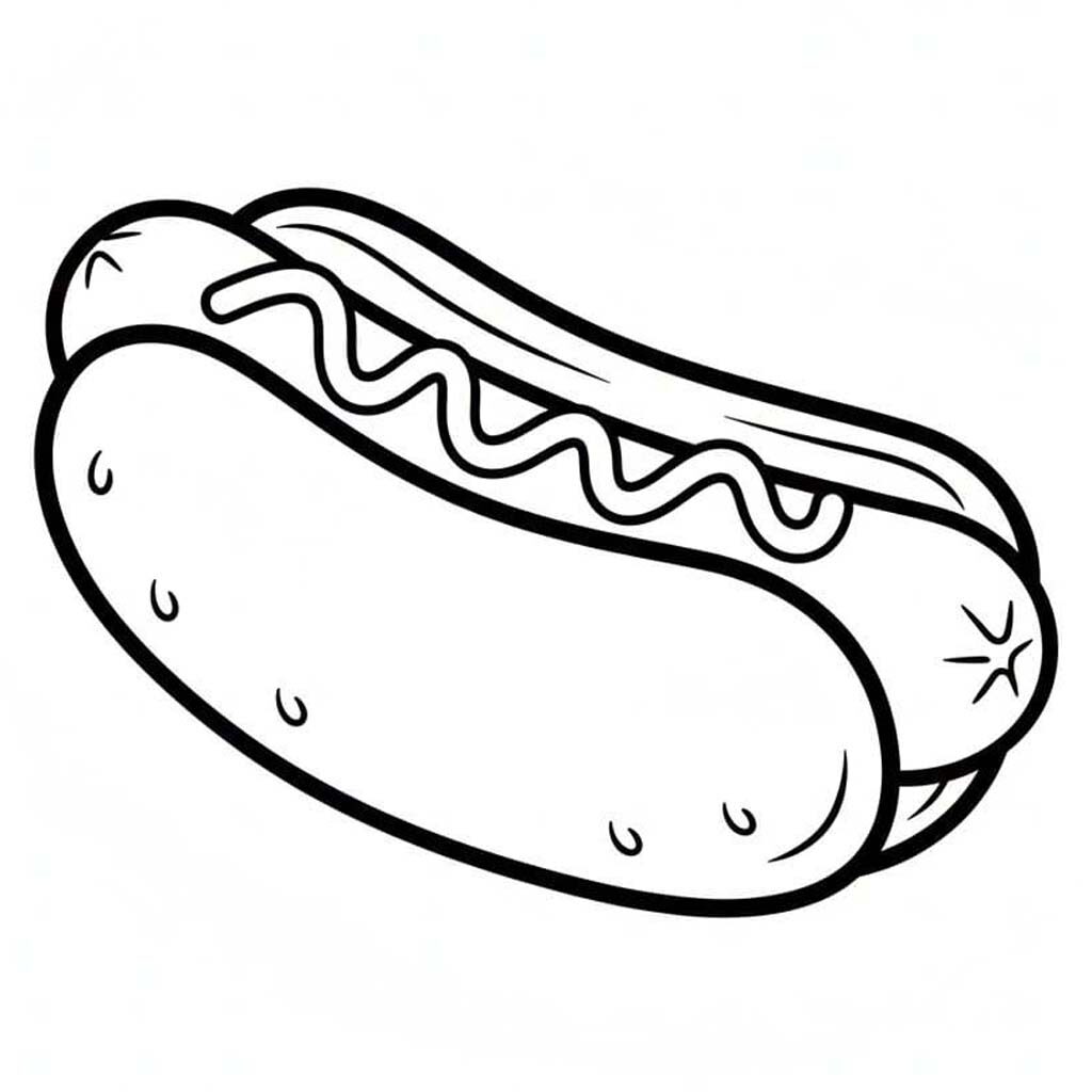 Kolorowanka Hot Dog bezpłatny łatwy