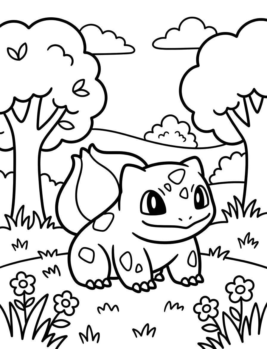 Kolorowanka Bulbasaur wydruku podstawowy