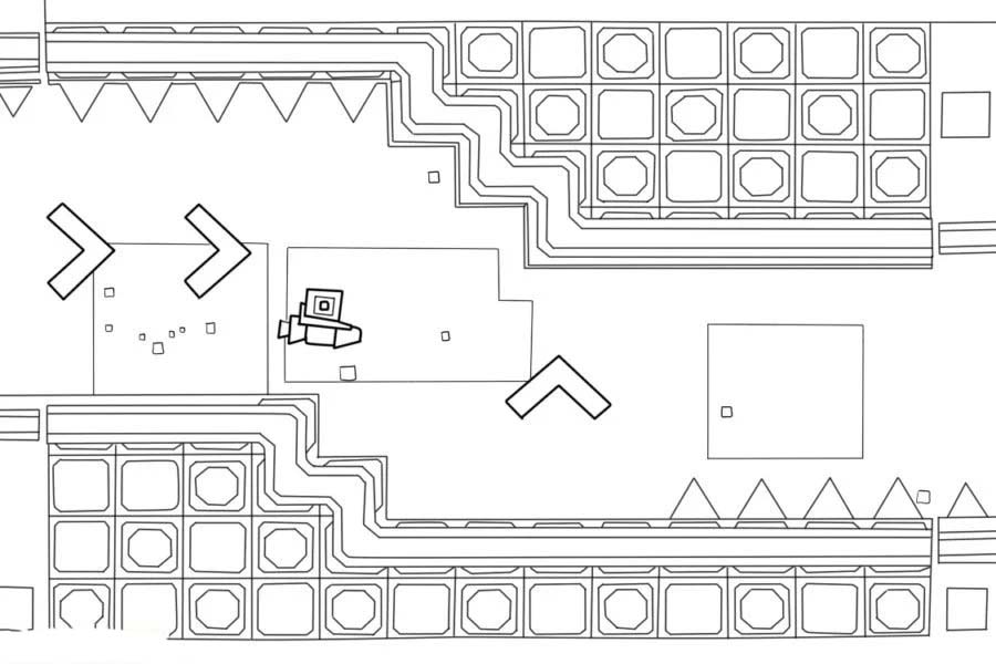 Kolorowanka Geometry Dash bezpłatny wydruku dla dzieci