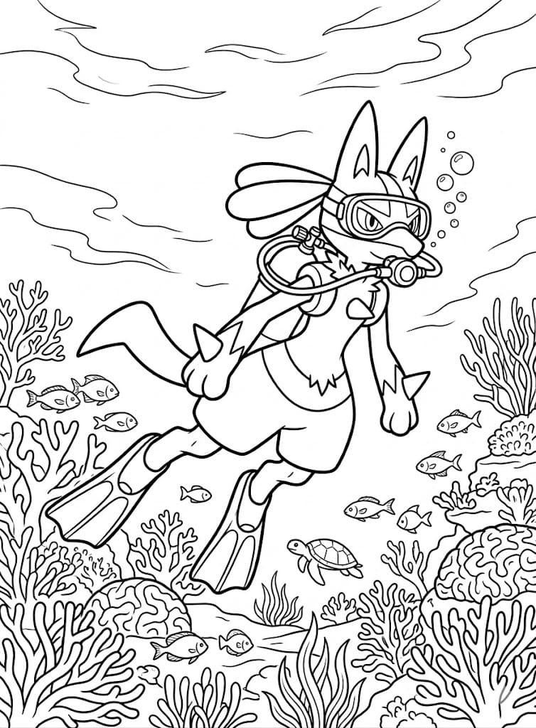 Kolorowanka Lucario wydruku łatwy